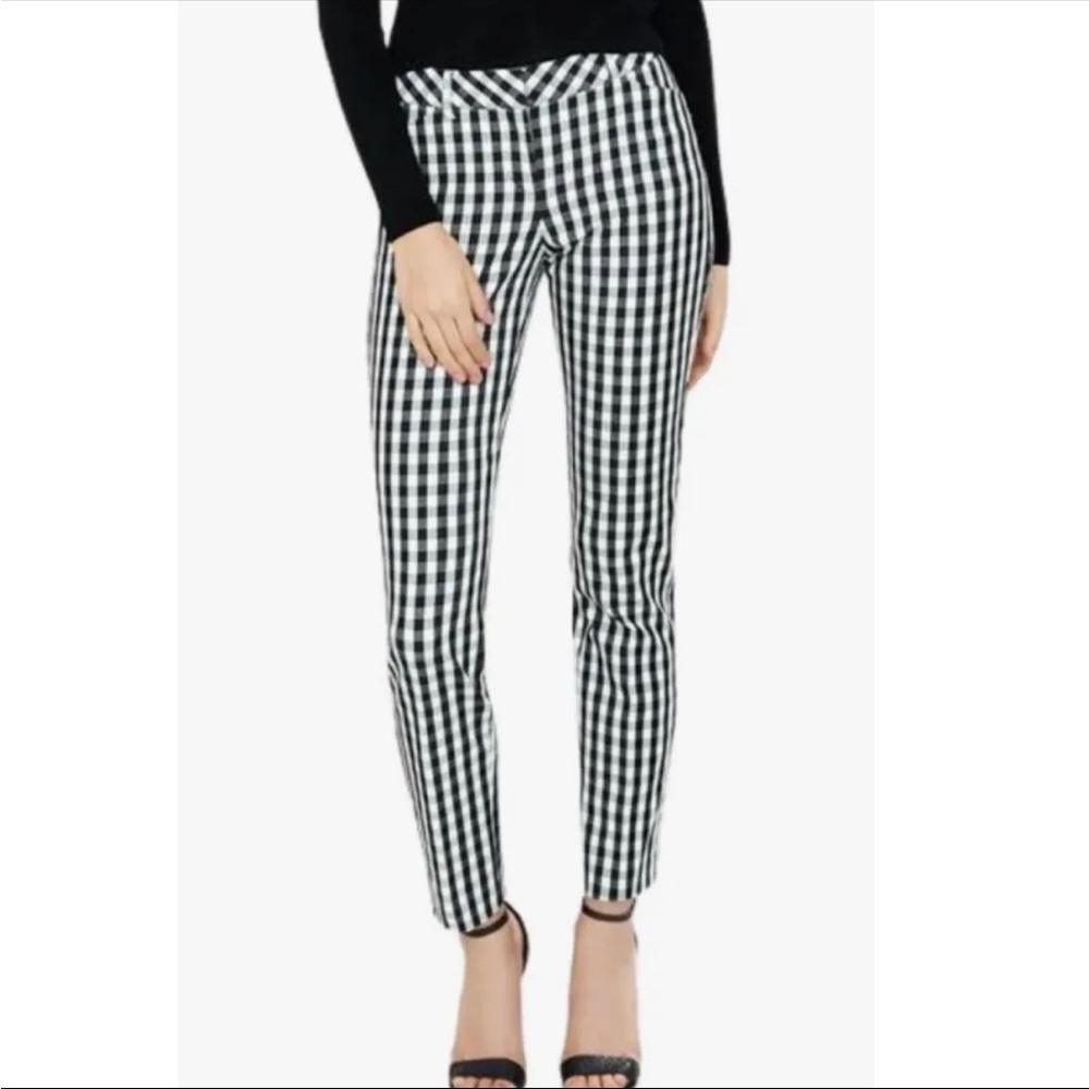 Express Black & White Gingham Editor Pant